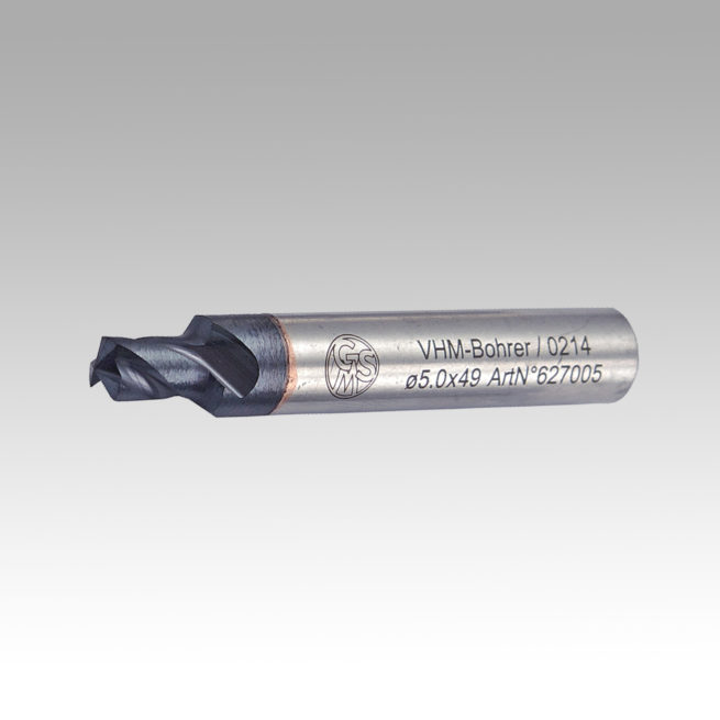 VHM Bit, 3-edged, 5.0mm x 49mm